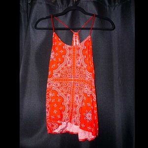 Red Paisley Bandana Tank Top